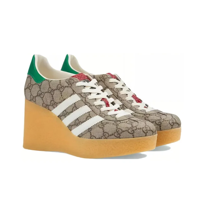 GUCCI Adidas X GUCCI Women's Wedge Gazelle 'Beige Gg Monogram' Women's-2