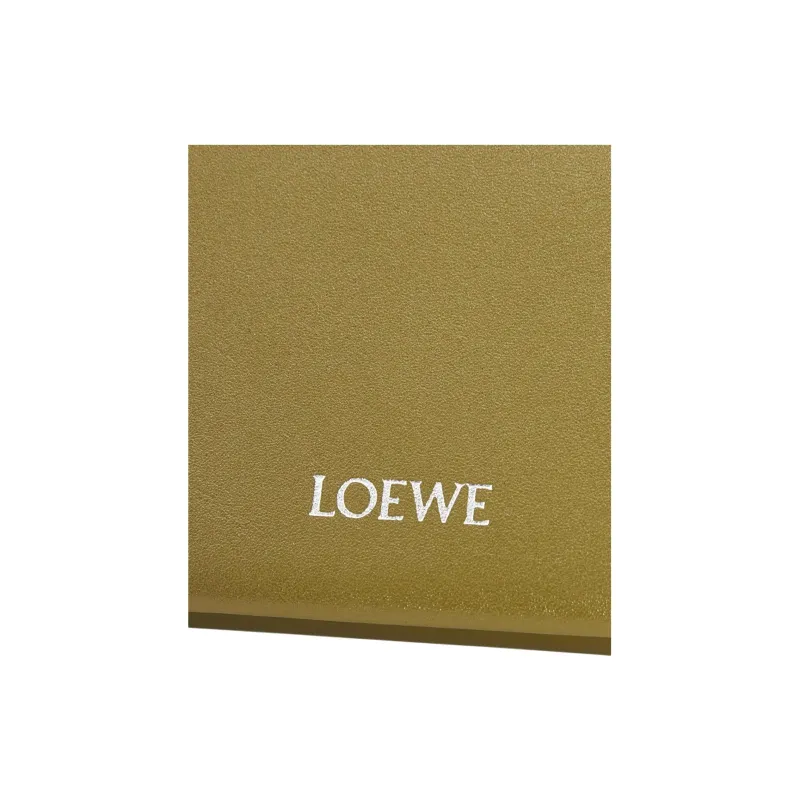 LOEWE Shiny Nappa Calfskin Wallet Men's Olive-4
