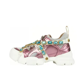 GUCCI Flashtrek Mid Top Casual Shoes Women's Pink