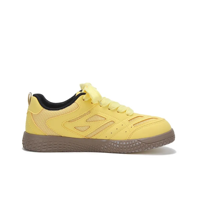 Binya Slip Resistant, Abrasion Resistant, Breathable Low Top Skateboard Shoes Women's Yellow-1