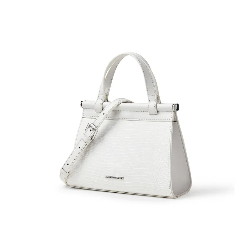 RED DRAGONFLY Cow Leather Handbag, Crossbody Bag Regular Women's White-1