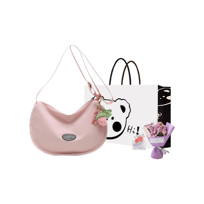 NX DOUGHNUT Canvas Bag, Crossbody Bag Women's Ecru With Charm/Black With Charm/Pink With Charm-21