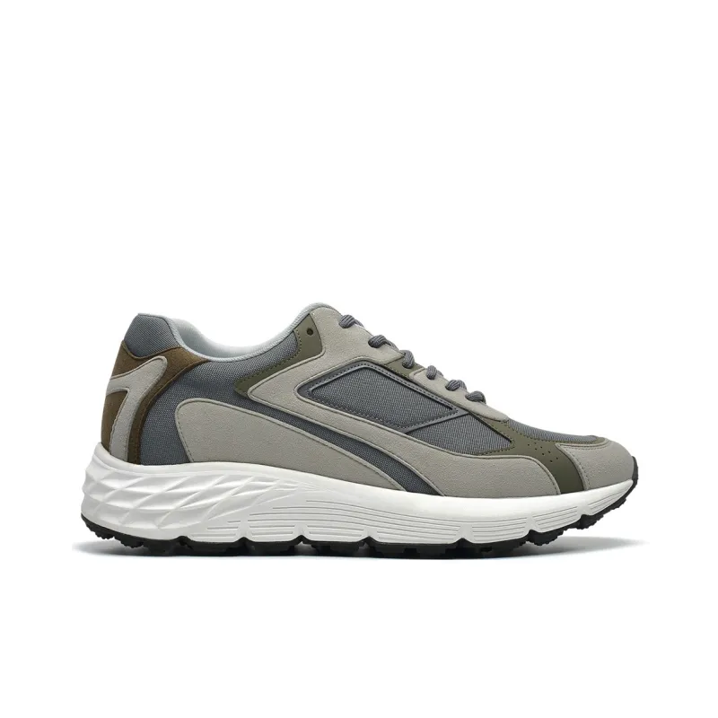 He Jinchang Cushioning Anti Slip And Wear Resistant Support Rebound Low Top Casual Shoes Men's Gray Green-1