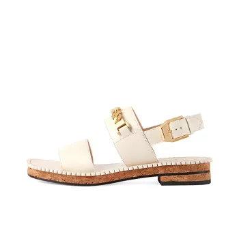 GUCCI Sylvie Chain Beach Sandals Women's White