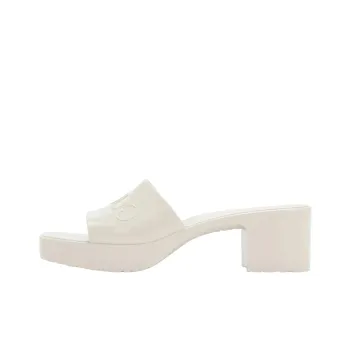 GUCCI 60mm Slide Sandal White Rubber Women's