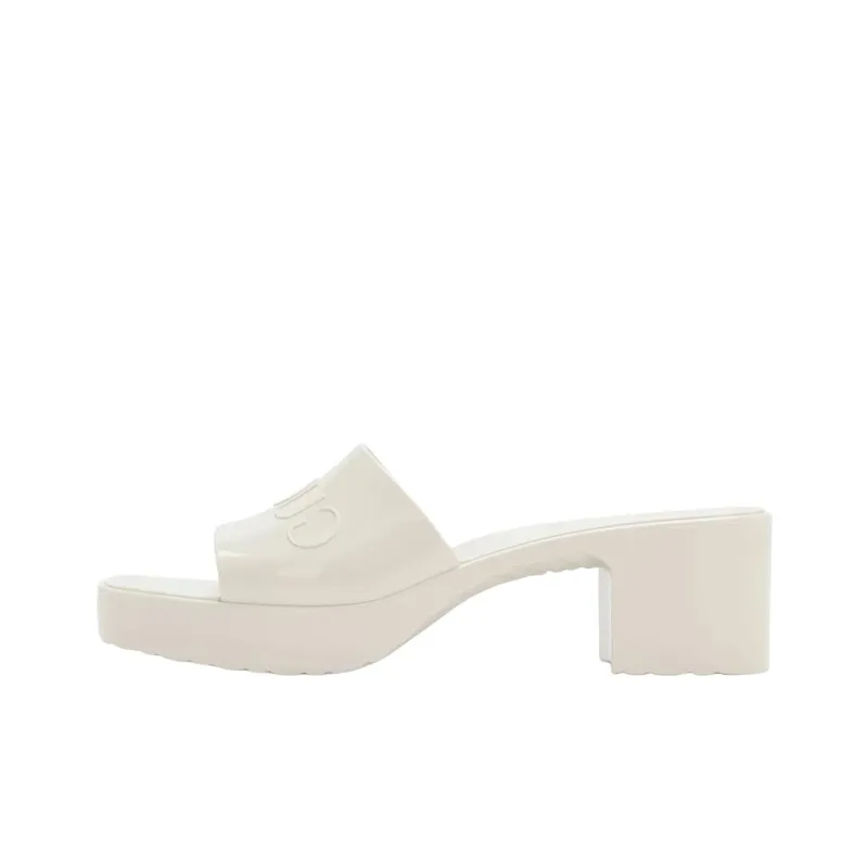 GUCCI 60mm Slide Sandal White Rubber Women's-0