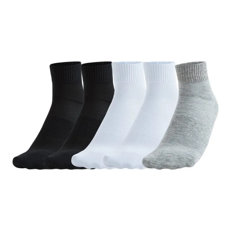 Anta Running Socks Men's 5 Pack Basic Black / Pure White / Light Floral Grey-0