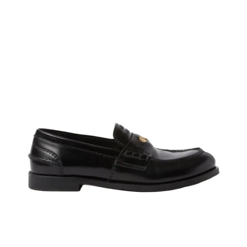 MIU MIU Leather Penny Loafers-1