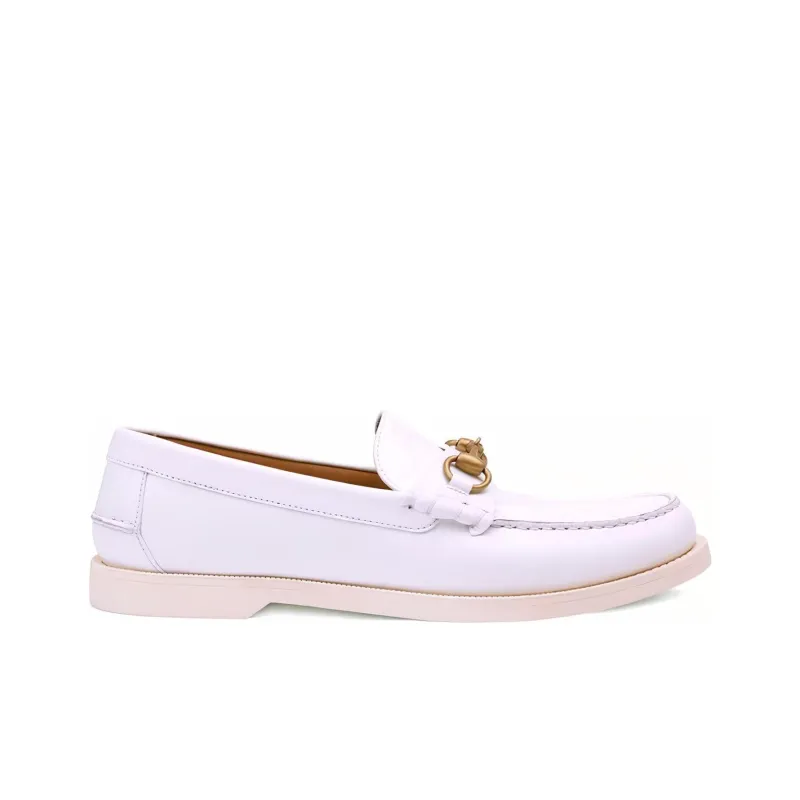 GUCCI Horsebit Men's Casual Shoes Men's White-1