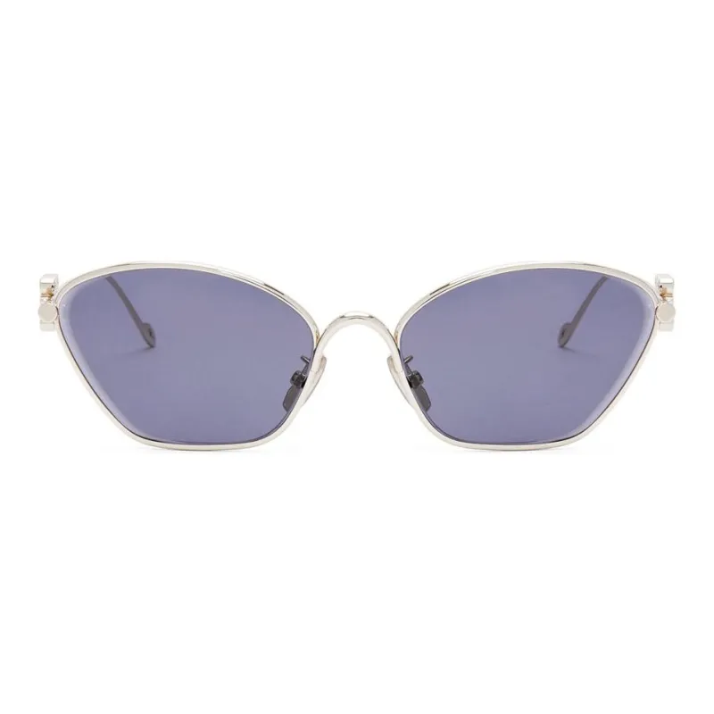 LOEWE Metal Irregular Shape Sunglasses Women's Silver-1