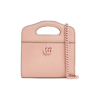 GUCCI GG Marmont Leather Card Holder Women's Pink