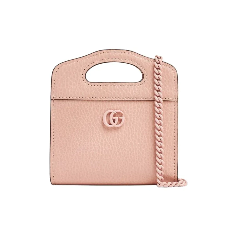 GUCCI GG Marmont Leather Card Holder Women's Pink-0