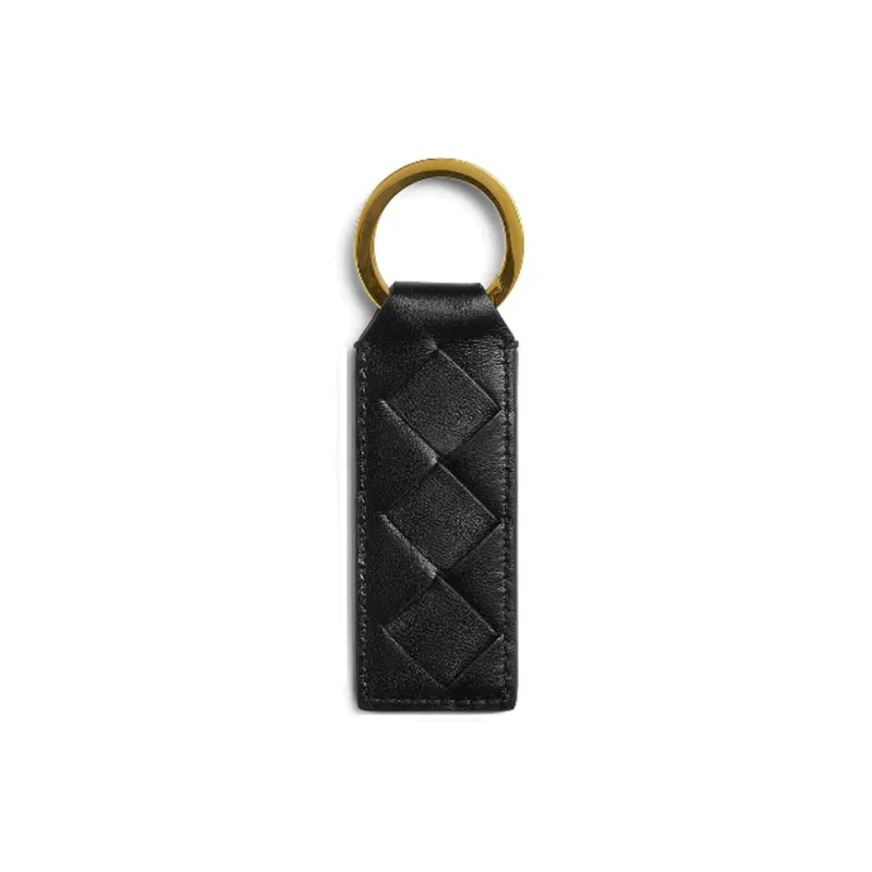 Bottega Veneta Calfskin Keychains Women's Black-1