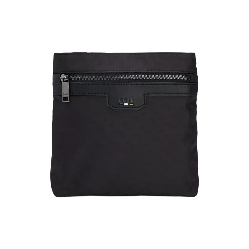 HUGO BOSS Polyamide With Jacquard Crossbody Bag, Shoulder Bag Men's Black-0