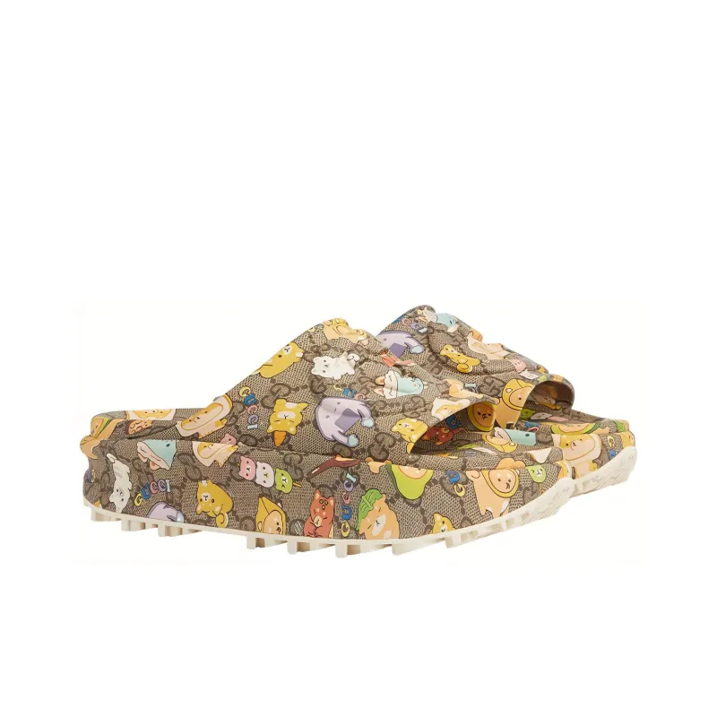 GUCCI Pikarar X GUCCI Women's Slide Sandal 'GG Animal Print' Women's-1