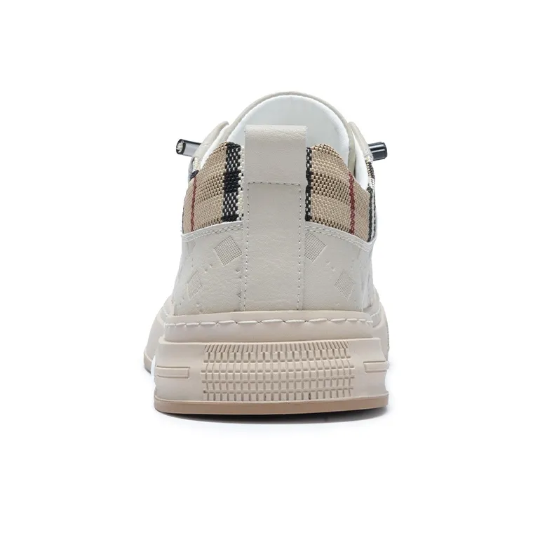 JOSINY Lightweight And Breathable Low-Top Skateboard Shoes Men's White Black-13