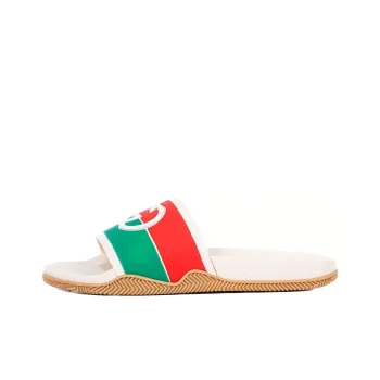 GUCCI Interlocking G Web Stripe Slides