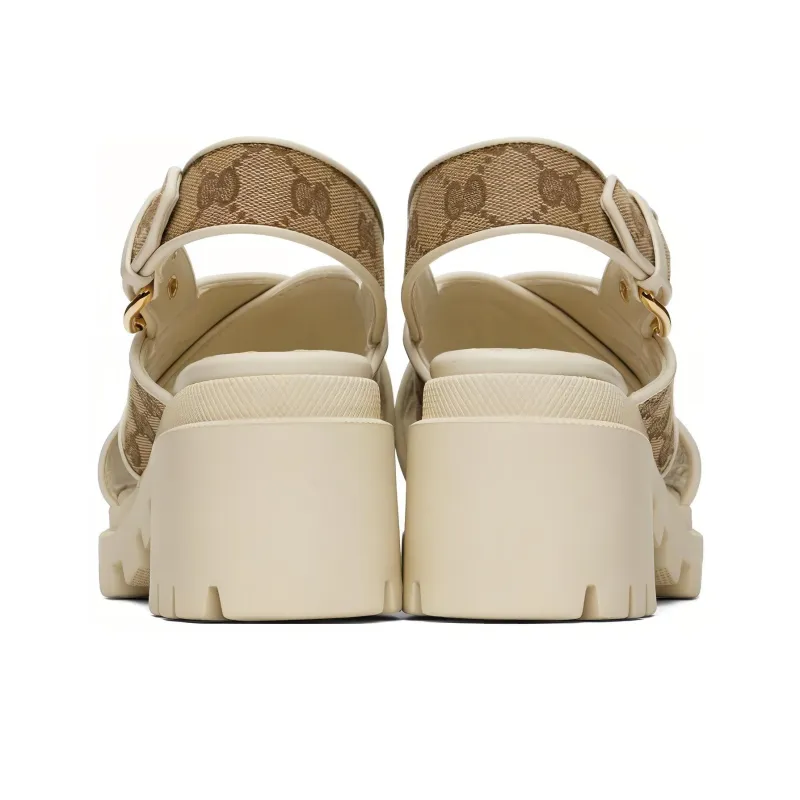 GUCCI One Strap Sandals Women's Beige-3