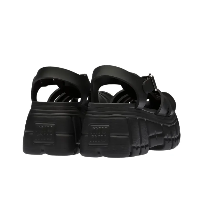 MIU MIU Flatform Caged Sandals-3