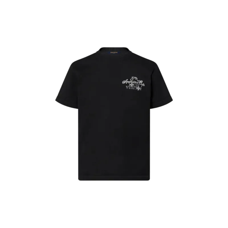 LOUIS VUITTON Embellished Short Sleeved Cotton Crewneck-6