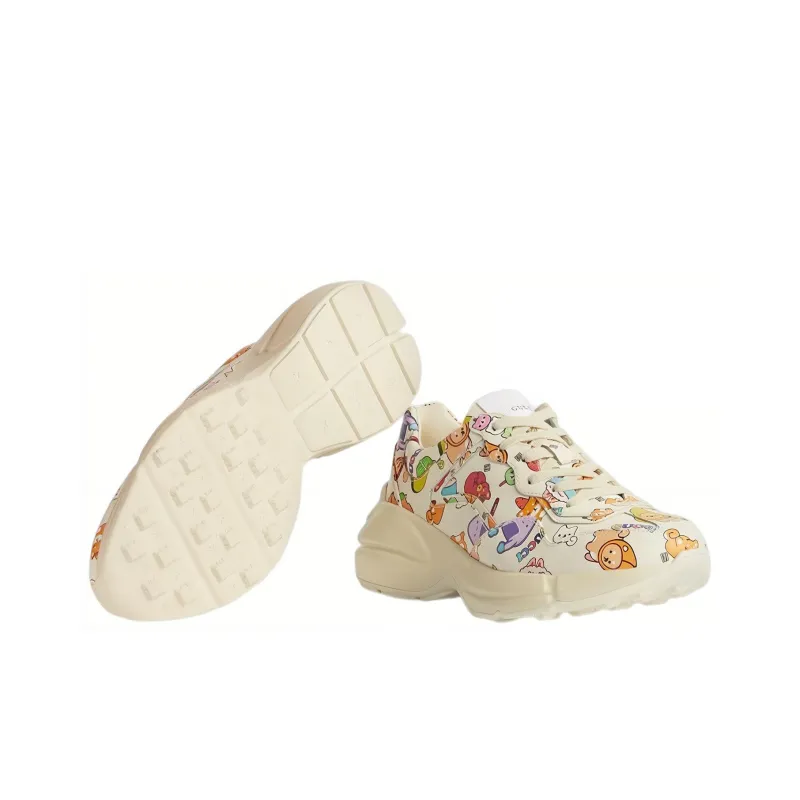 GUCCI Rhyton Low Top Sports Casual Shoes Women's Ecru-4