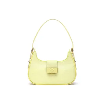 Satchi Cow Leather Handbag Women's Yellow/Purple