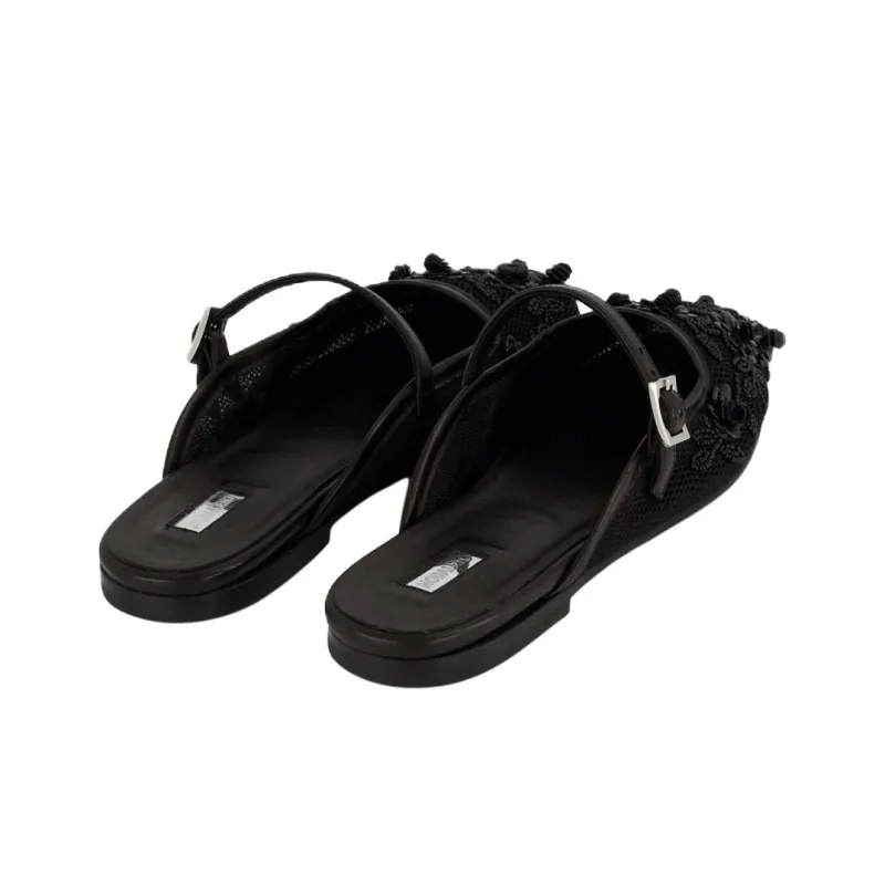 NODALETO Wrap-toe Slippers Women's Black-5