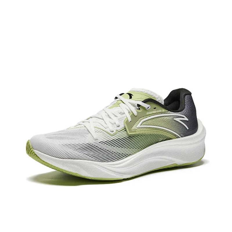 Anta Asphalt Road Fighter 2.0 Non-slip Wear-resistant Shock Absorption Low-Top Casual Running Shoes Men's White Green-1