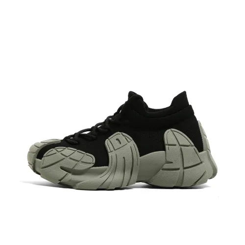 HUANQIU Chunky Sneakers Unisex Low-Top Black/Gray