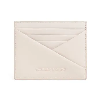 CHARLES&KEITH Synthetic Leather Card Holder Mini Women's Oat/Tan Tea Brown