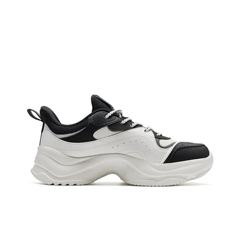 XTEP Cotton Candy Height Increasing Low Top Casual Shoes Women's Black/Canvas White-1