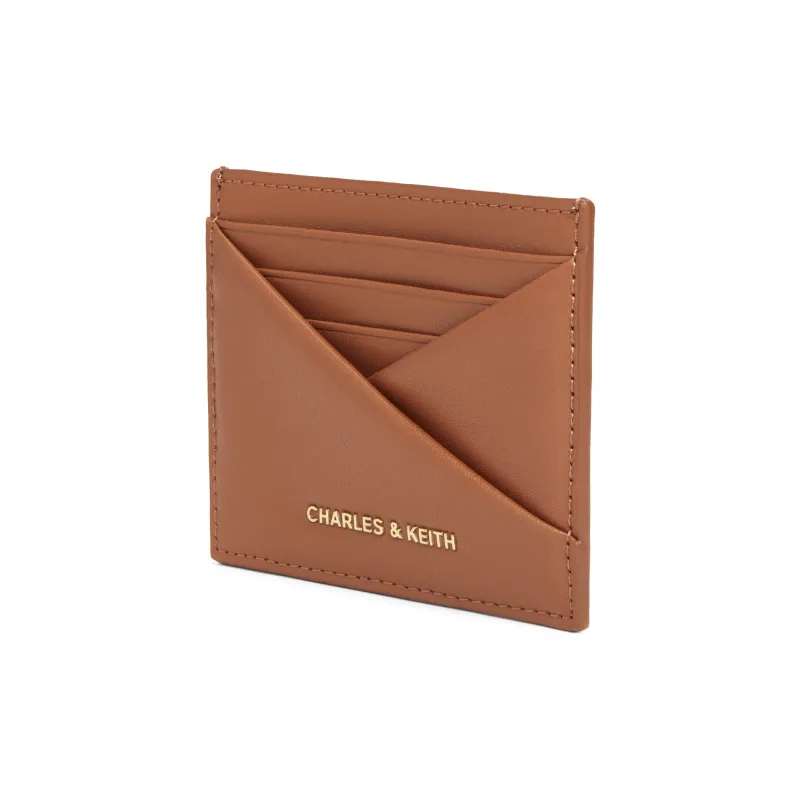 CHARLES&KEITH Synthetic Leather Card Holder Mini Women's Oat/Tan Tea Brown-5