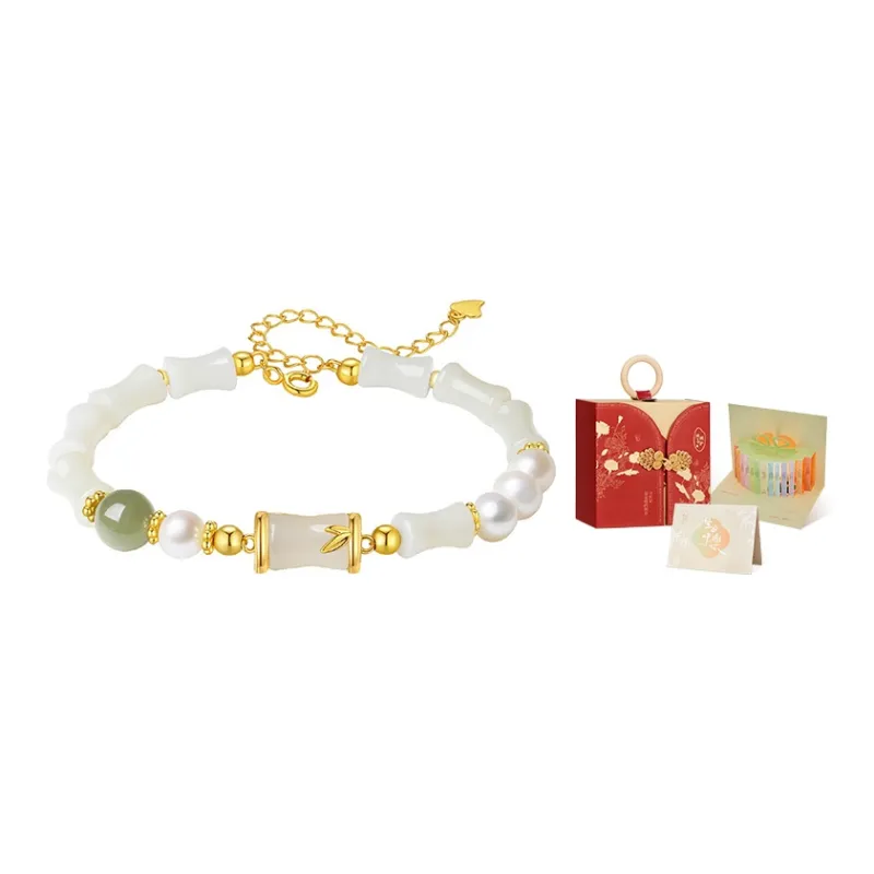 MAMADESHOUHU Hetian Jade Bracelets Pale Greenish White Jade Women's-3