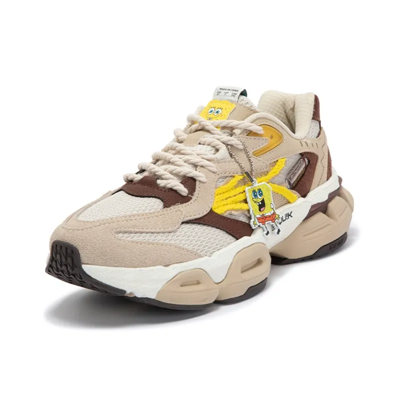 361° SpongeBob Anti-Slip Wear-Resistant Low-Top Casual Shoes Women's Apricot Tea Brown-1