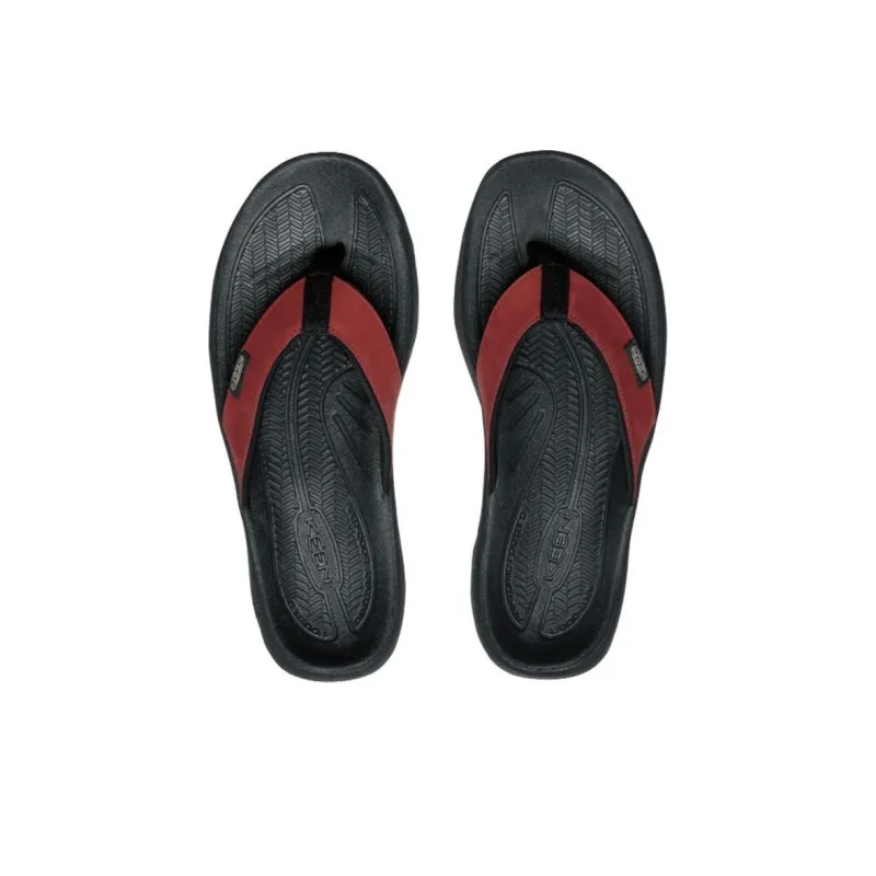 KEEN Kona Abrasion-Resistant Slip-Resistant Flip Flops Men's Black Red-3