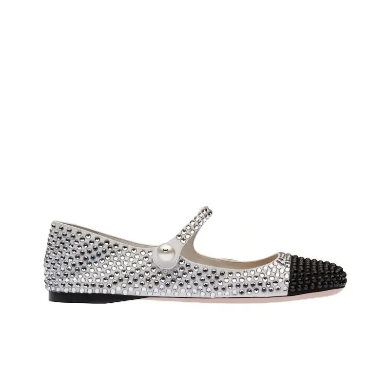 MIU MIU Casual Single Shoes Women's White Black-1
