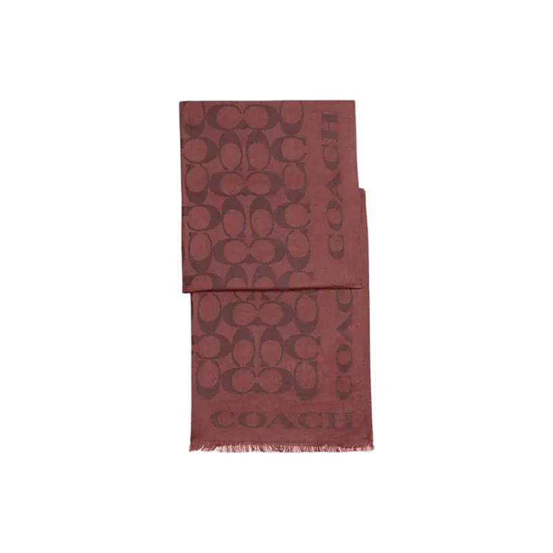 COACH Mulberry Silk Shawls Unisex Multicolor-3