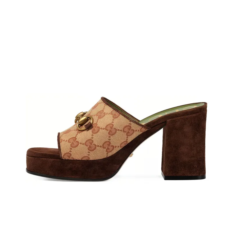 GUCCI 60mm GG Mid-heel Platform Mules-0