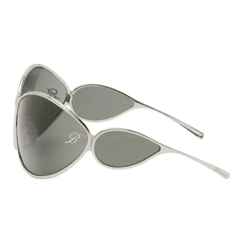 Blumarine Metal Irregular Shape Sunglasses Women's Silver-2