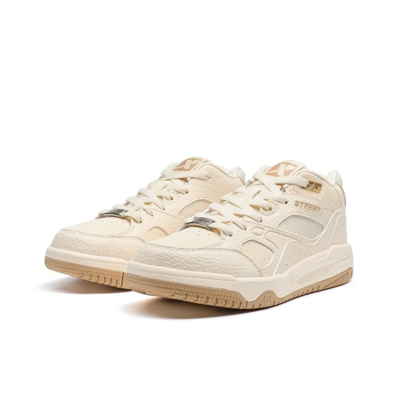XTEP Lightweight Mid Top Skateboard Shoes Women's Light Apricot-3