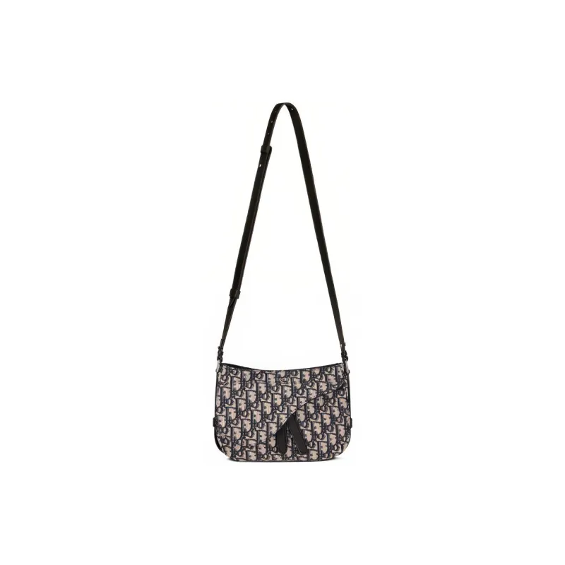 DIOR Saddle Leather Saddle Bag Shoulder Bag Crossbody Bag Handbag Mini Men's Beige/Black-1
