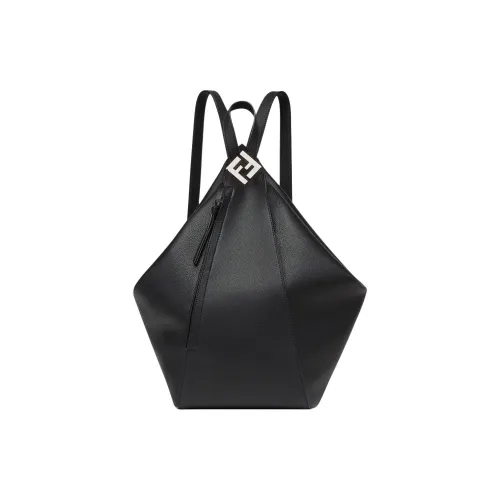 FENDI Calfskin Backpack Large Size Men's Black