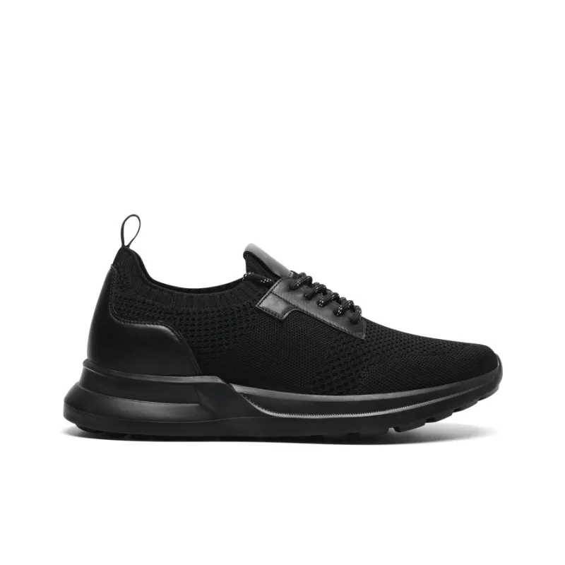 He Jinchang Low Top Casual Shoes Men's Jet Black Feather-1