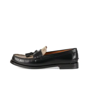 GUCCI Tassel detail GG Canvas Loafers