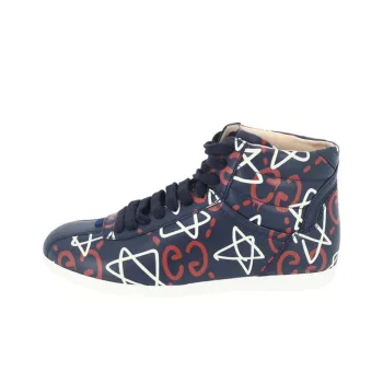 GUCCI Ghost High-Top Stylish Skateboarding Shoes Women's Dark Blue