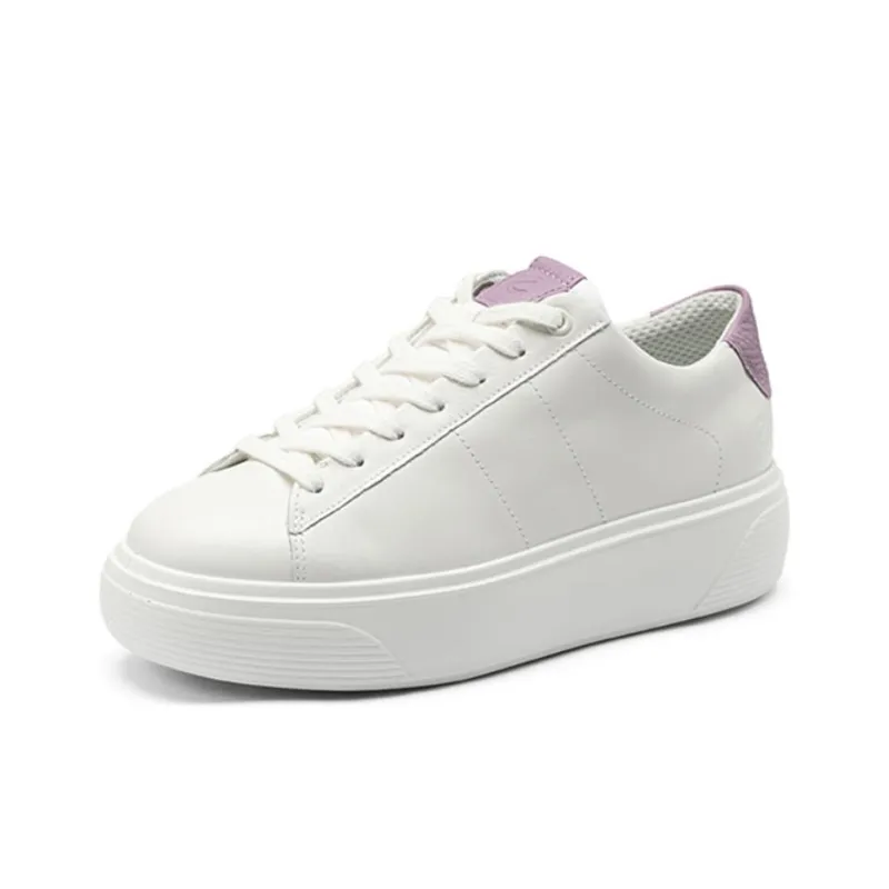Ecco Low-Top Skateboard Shoes Women's White-1