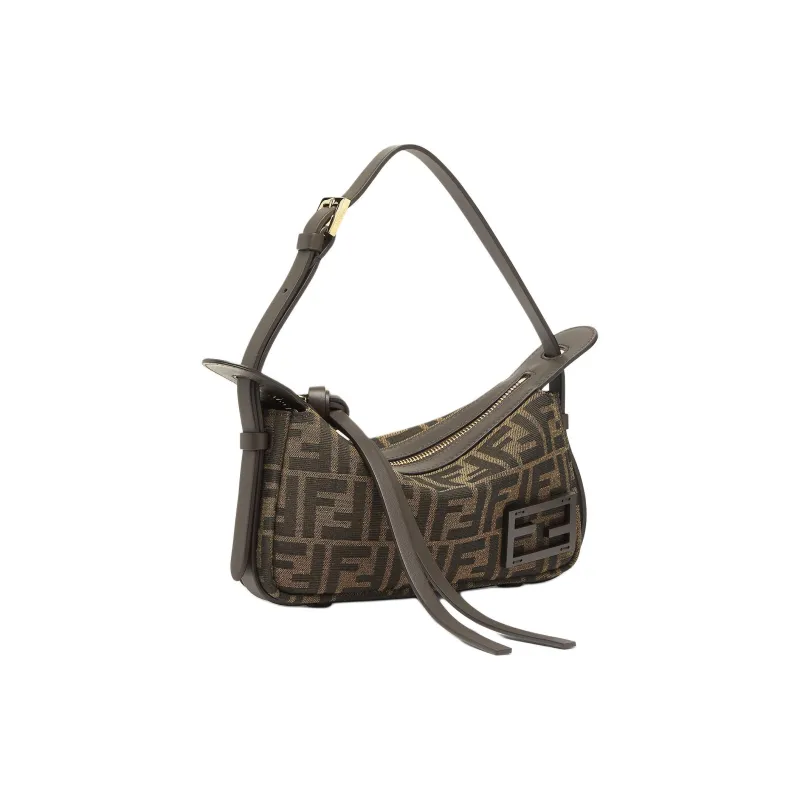 FENDI FF Jacquard Fabric Handbag, Shoulder Bag Women's Brown-1