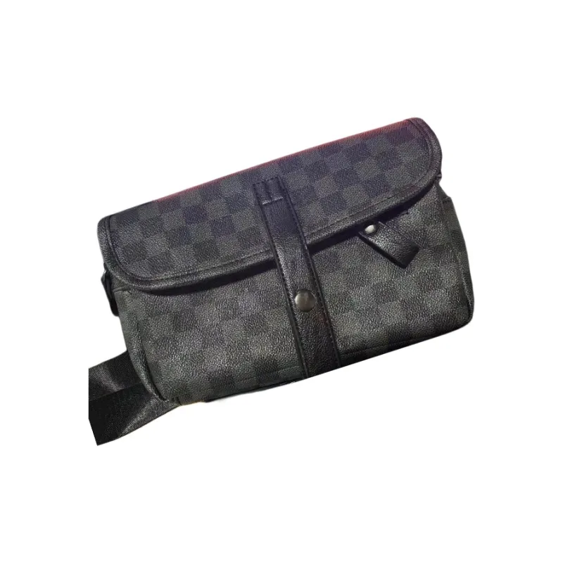 TTaG．baG PU Crossbody Bag Regular Men's Black/Plaid-7
