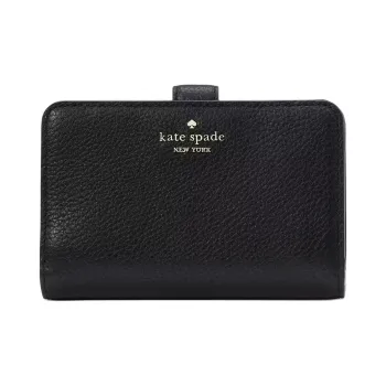 Kate Spade Pebble Leather Wallet Medium Size Women's Black