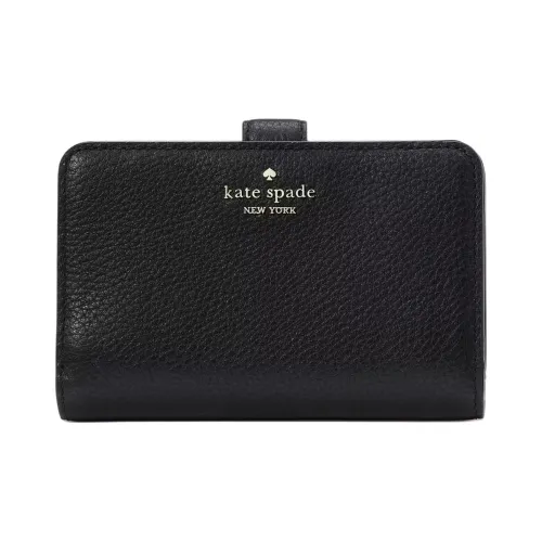 Kate Spade Pebble Leather Wallet Medium Size Women's Black